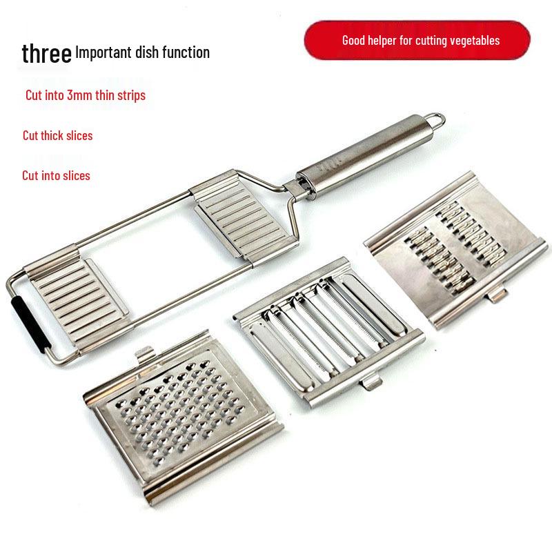 Stainless Steel Manual Vegetable Cutter & Grater - Multifunctional Slicer and Shredder