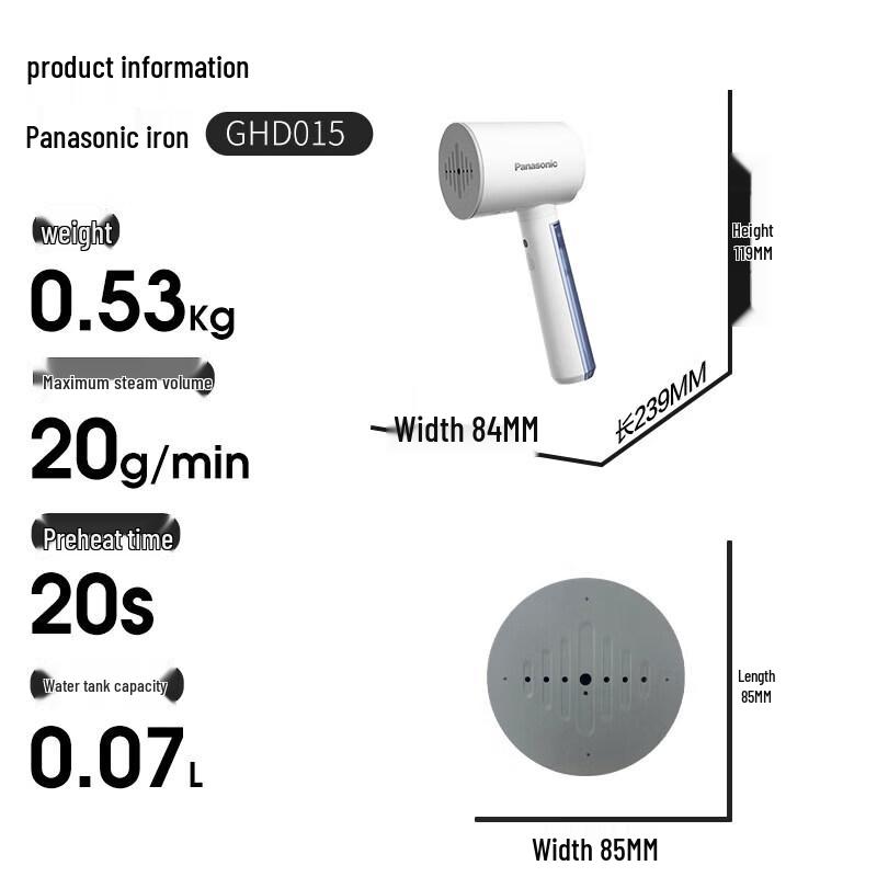 Panasonic Tragbarer Handdampfbügler für Kleidung