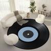 Vintage Vinyl Records Flannel-printed Round Floor Mats Are Slip-resistant Suitable Living Room Bedroom Terrace Garden Carpets