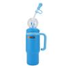Whale Fountain Water Bottle 710ML Stainless Steel Keep Cold Insulated Drinking Cup with Handle Straw for Outdoor Travel
