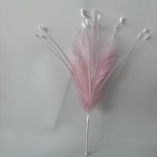 6 Pcs Faux Pampas Grass Decor 17.7" Short Fluffy Fake Pompas Branches Multicolor Artificial