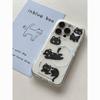 Cute kitten puppy iPhone17/16promax mobile phone case Air suitable for Apple 15 white background imd14/13