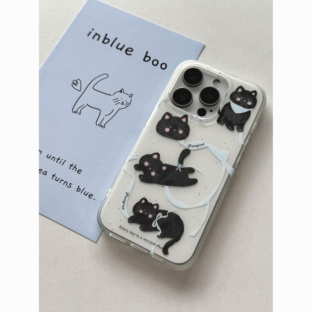 Cute kitten puppy iPhone17/16promax mobile phone case Air suitable for Apple 15 white background imd14/13