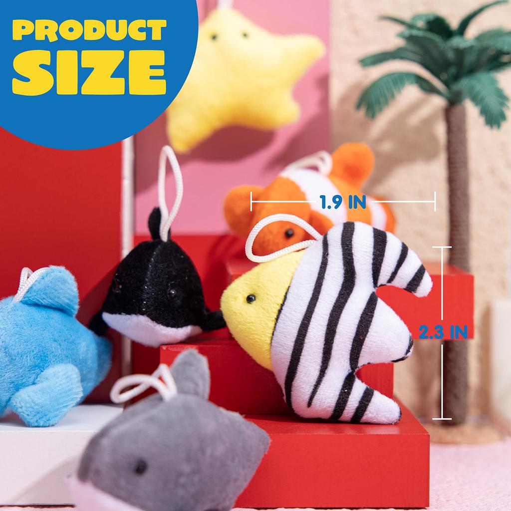 24 Pcs Mini Animal Plush Toys, 3” Stuffed Animal Bulk for Kids Birthday Party Favors, Presents, Pinata Fillers, Goodie Bag Fille
