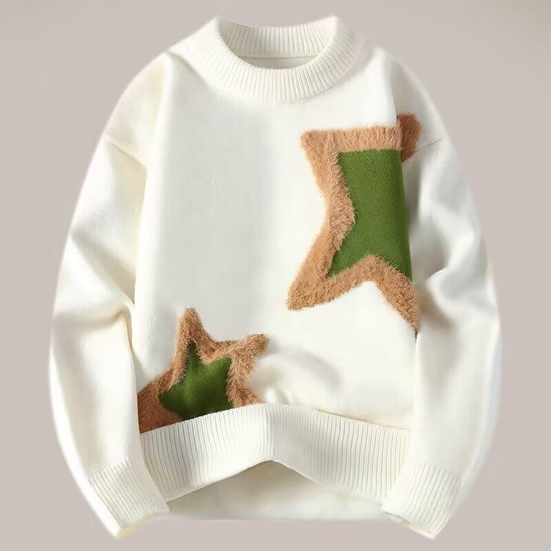 Pulover Toamnă Iarnă Nou Design de Tineret Nișă Senzorial Pulover Bărbați Casual Tricotaje Termice Trendy Strat de Bază pentru Cuplu Top Tricotat