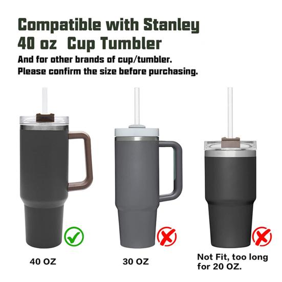 1 Set Drinking Straws with Cleaning Brushes Food Grade BPA Free Heat-Resistant Reusable Water Cup Clear Straws Kit