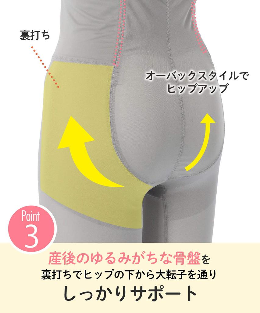 Postpartale Hüftgürtel-Beckenstütze, lang, hohe Taille, MHR255 M [Wing Maternity/Wacoal] [Bauch-/Taillen-/Hüftform] (Wacoal) Damen GY/Grau