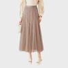 Trendy High-Waisted Sequin Mesh Midi Skirt for Spring/Summer