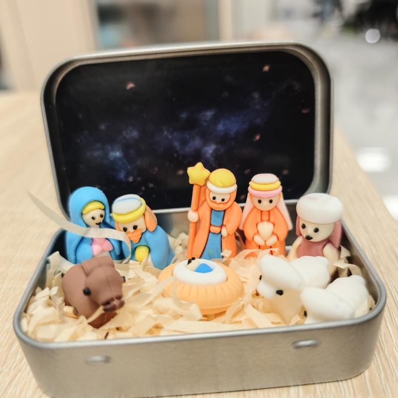 Portable Mini Christmas Nativity Ornament PVC Craft For Office Shelf Or Travel Decoration Bethlehem Scene
