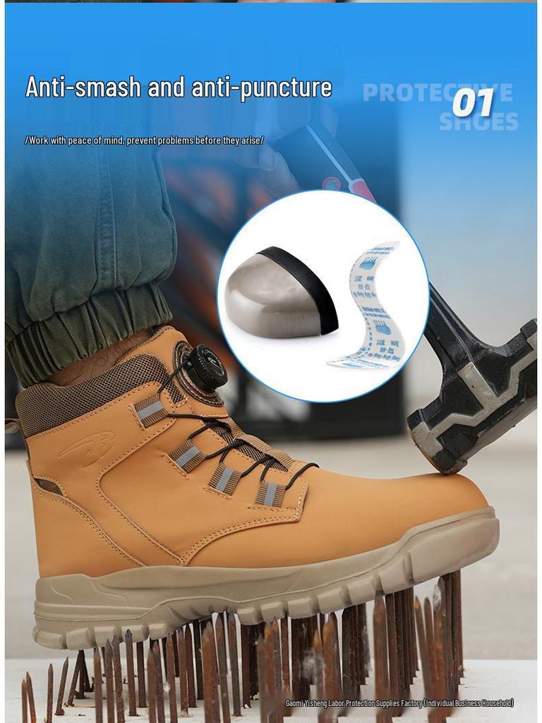 Men's Durable, Lightweight, Water-Repellent Safety Boots - Anti-Smash, Anti-Puncture Protection