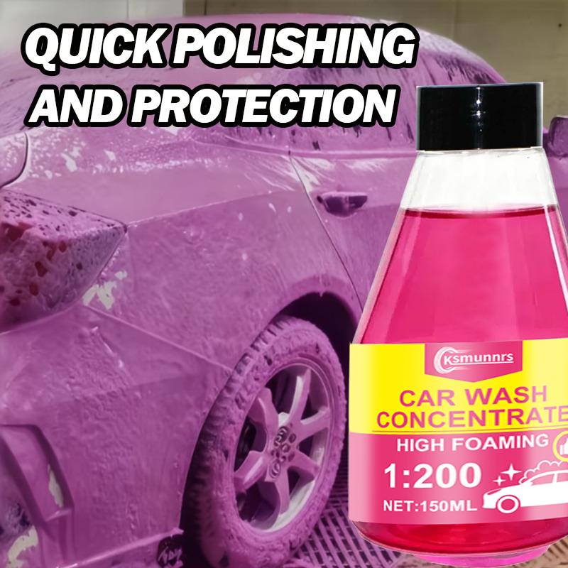 High-Concentration Pink Foam Car Wash | Multi-Functional Foam Cleaner: One-Step Care and Shine for Vehicle Coatings, Polishing a