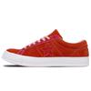 One Star Red Contrast Suede Low-Top Board Shoes Unisex Red