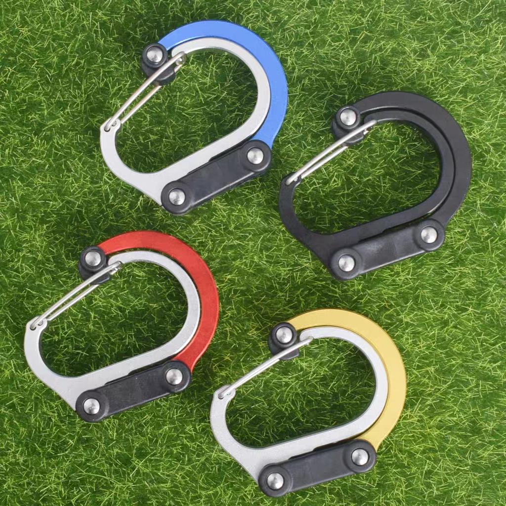 Multi Functional Aluminum Carabiner Mountaineering Buckle Quick Buckle for Outdoor Climbing Camping Climbing Clips Set