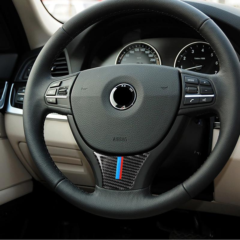 Dekorationsplåster för ratt Kolfiber Bilklistermärken För BMW 5-serie 2011-2017 F10 F18 528 525Li Interiör