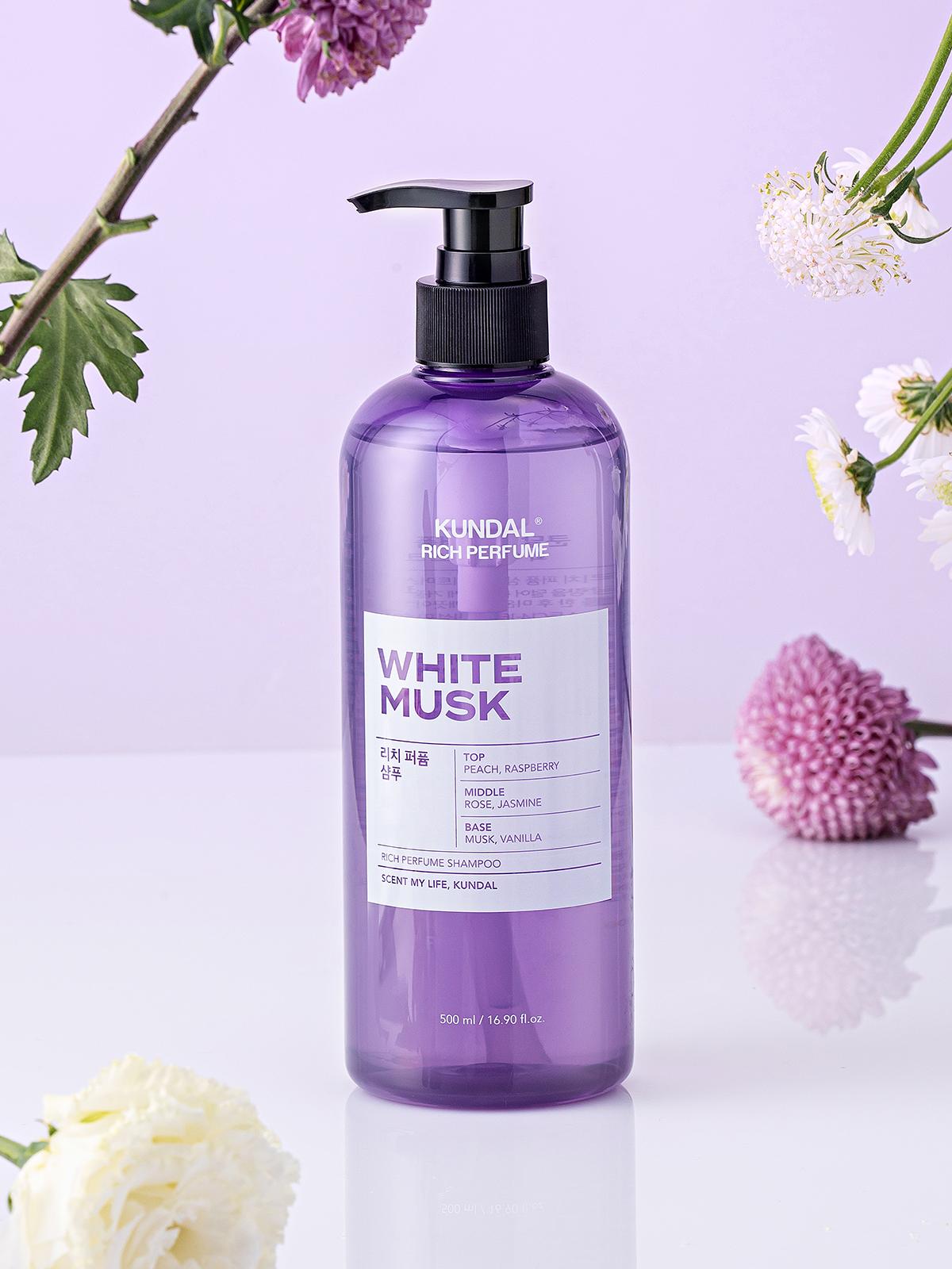 Kundal Rich Perfume Shampoo 500ml White Musk 1ea