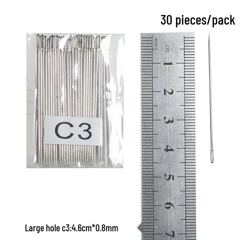 Steel Sewing Needles: Large & Small Eye, Long Needles for Quilts, Clothes, Cross Stitch, Embroidery