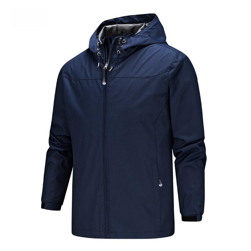 Men's Wind & Waterproof Solid Color Jacket: Spring/Autumn Style, Year-Round Mountaineering Single Layer