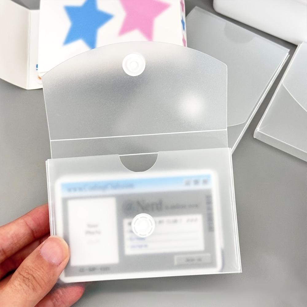 2pcs Transparent Lid Frosted Desktop Storage Boxes Cards Horizontal or Vertical Orientation Card Storage Desk Organizer