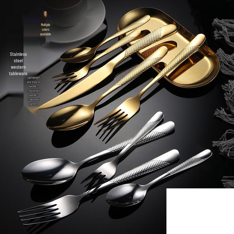 Abay Gold Edelstahl Essgabel Set