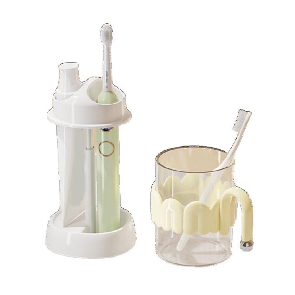 Space Saving Toothbrush Holder Set Plastic Toothbrush Toothpaste Holder  for Home