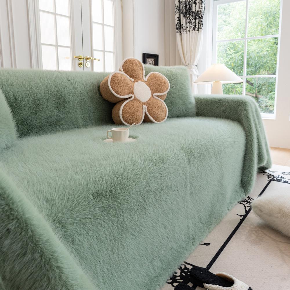 Husă de canapea îngroșată cu blană de nurcă Prosop Husă universală de iarnă din pluș de calitate superioară Pătură pentru husă învelită integrală