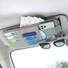 Car Sun Visor Organizer Multifunction Sunshade Storage Bag Multi-Pocket Net Zipper Cards Receipts Pouch Sunglasses Holder