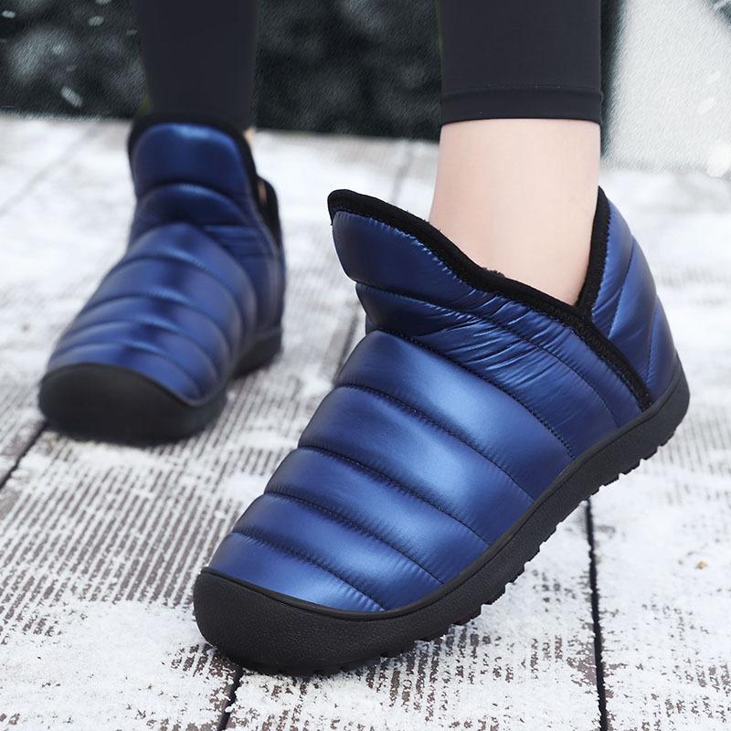Winter Warm Fur Shoes Men's New Fleece Thickened Warm Soft Sole Cotton Boots Indoor Outdoor Slip-on Snow Shoes Solid Color  Ankle Booties for Male