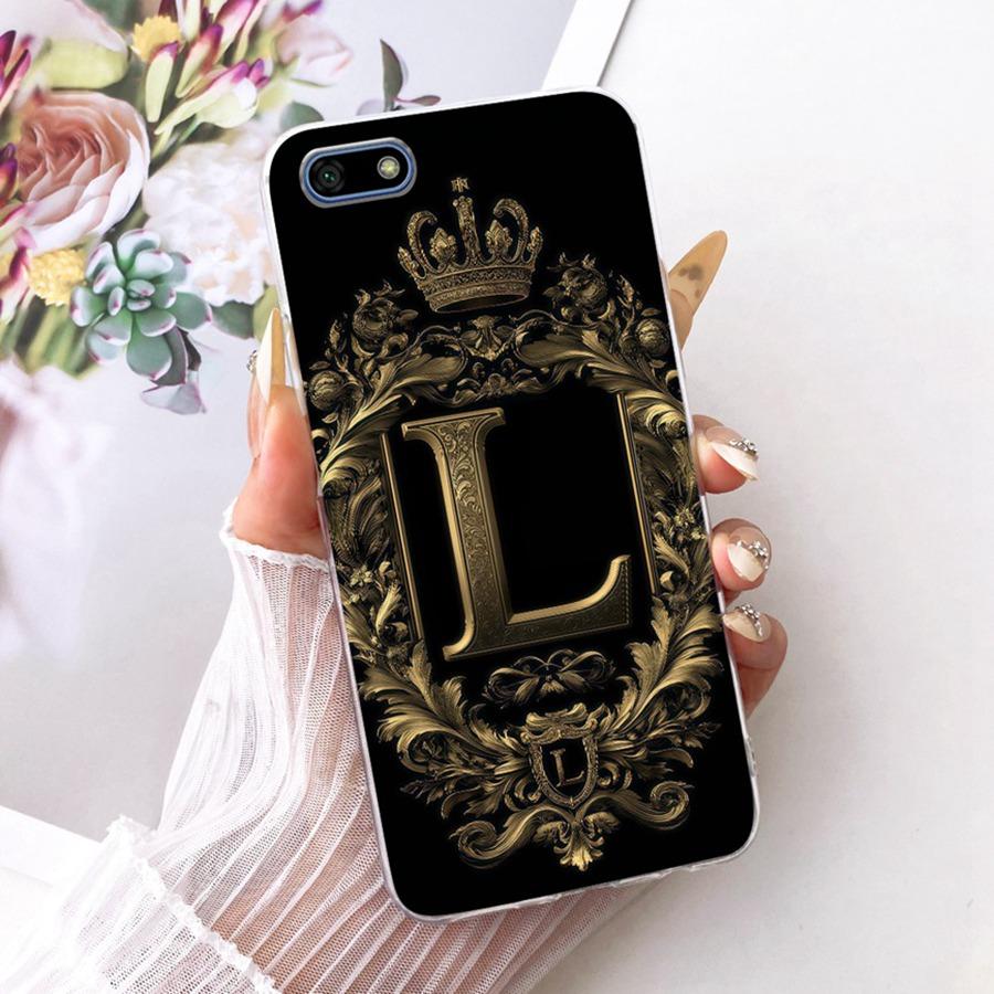 For Huawei Y5 Prime 2018 Case DRA-LX2 Initial Letter Printing Soft Silicone TPU Funda for HuaweiY5 Y 5 Lite 2018 Back Cover