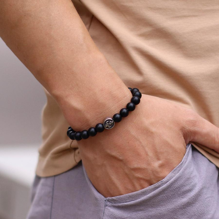 New Beaded Bracelet For Men 8mm Natural Tiger Eyes Obsidian Lava Stone Braclet Hematite Healing Braslet Stainless Steel Buckle