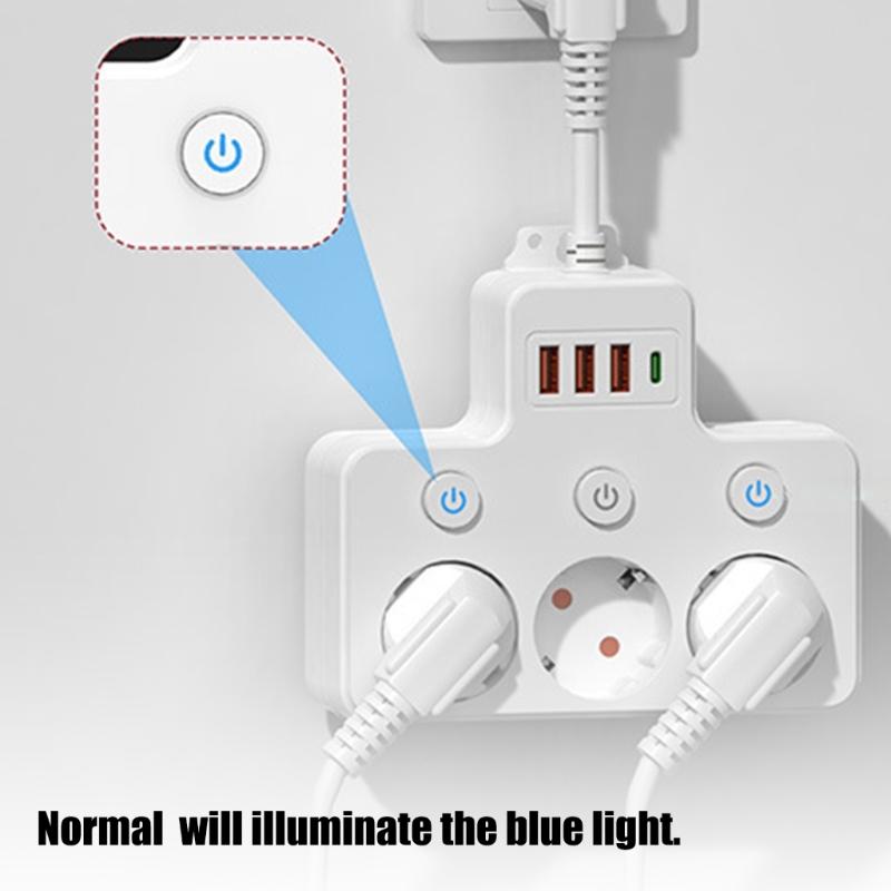 Universal Power Strips With Individual Switches Safe ABS Construction Ideal For Charging Devices Convenient Use