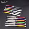 Jaswehome 12pcs Laguiole Stainless Steel Steak Knife Set Dinner Table Knife Set Dessert Knife for Dinner Cutlery Set