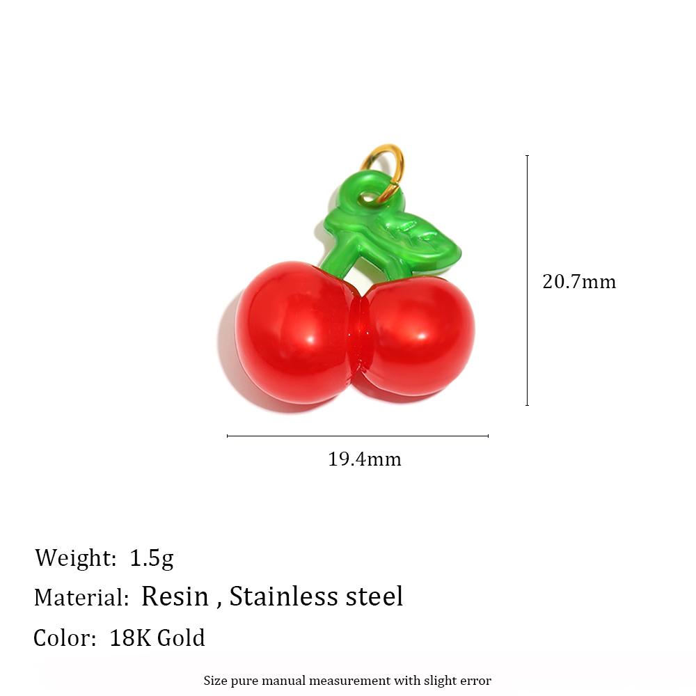 

MamacitaSlay Stainless Steel Resin Tropical Fruit Charms Earrings Necklace Bracelet DIY Accessories Women s Waterproof Pendant