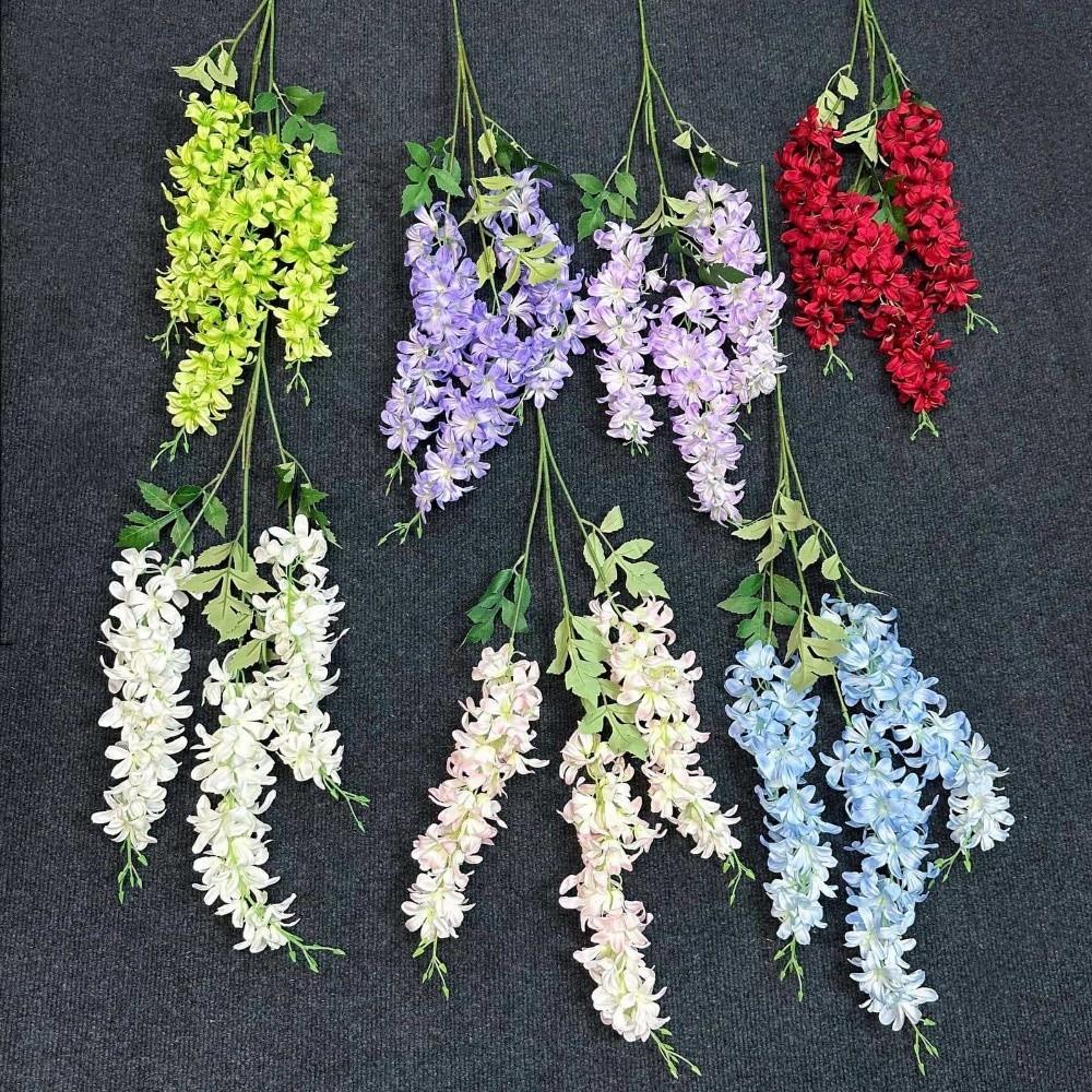 3-Pronged Artificial Faux Plants Purple Fake Blossom Bouquet  Wedding Decoration