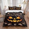 3pcs Halloween Pumpkin Duvet Cover Set, Cover For Bedroom Guest Room (1 Duvet Cover + 2 Pillowcase, Without Quilt),  Yy250922126