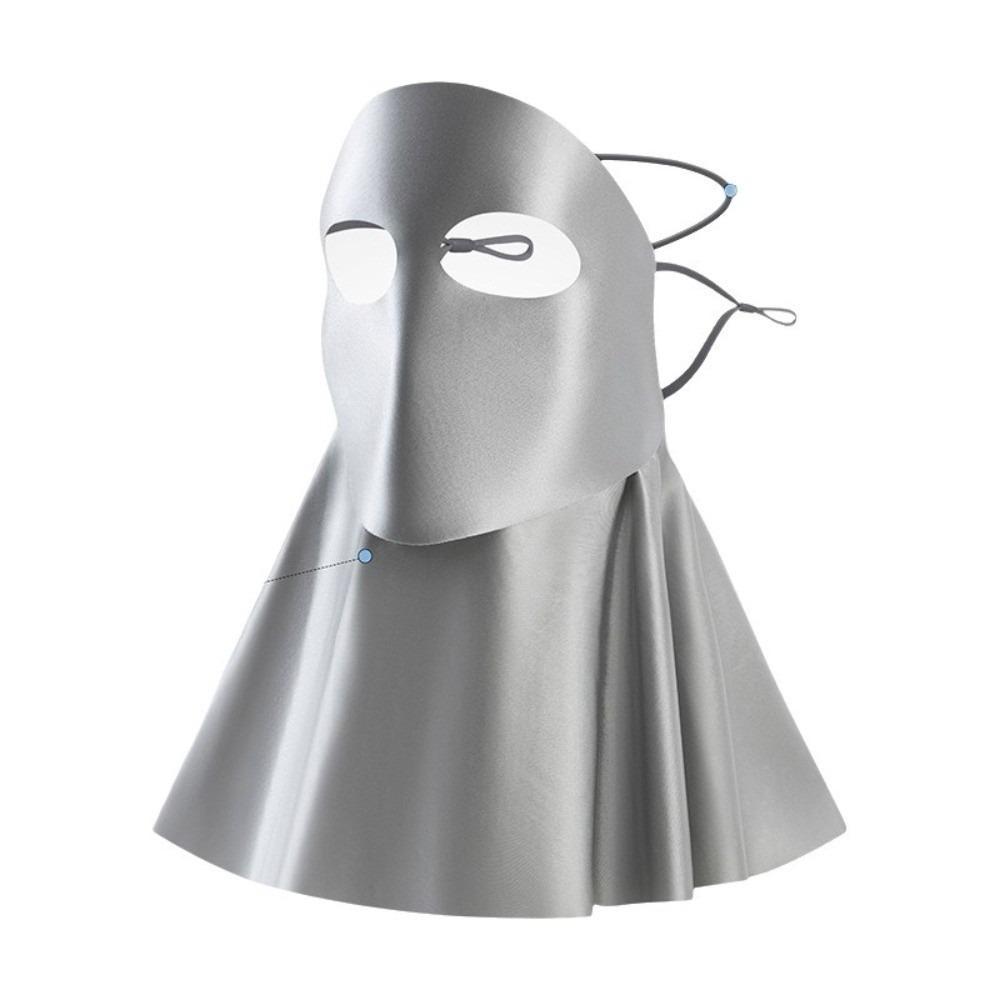 Sun Protection Sunscreen Mask Solid Color Neck Wrap Breathable Ice Silk Face Veil  Summer
