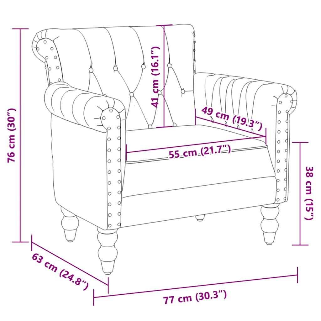 Armchair In Black Genuine Goat Leather