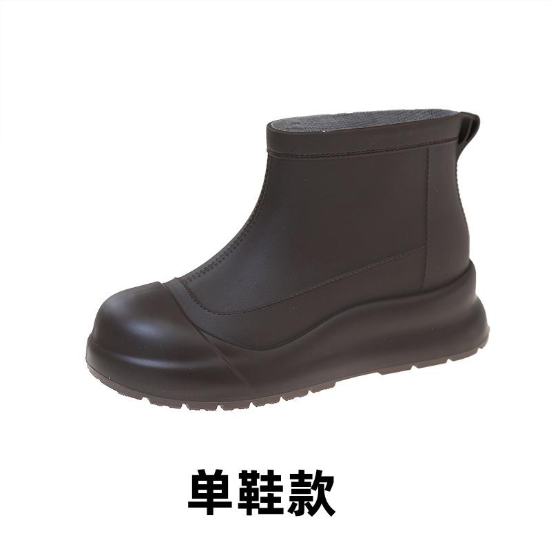 Rain Shoes for Women  Short Tube Women's Rain Boots Fashionable Waterproof Shoes  Anti Slip and Wear-resistant Rubber Shoes