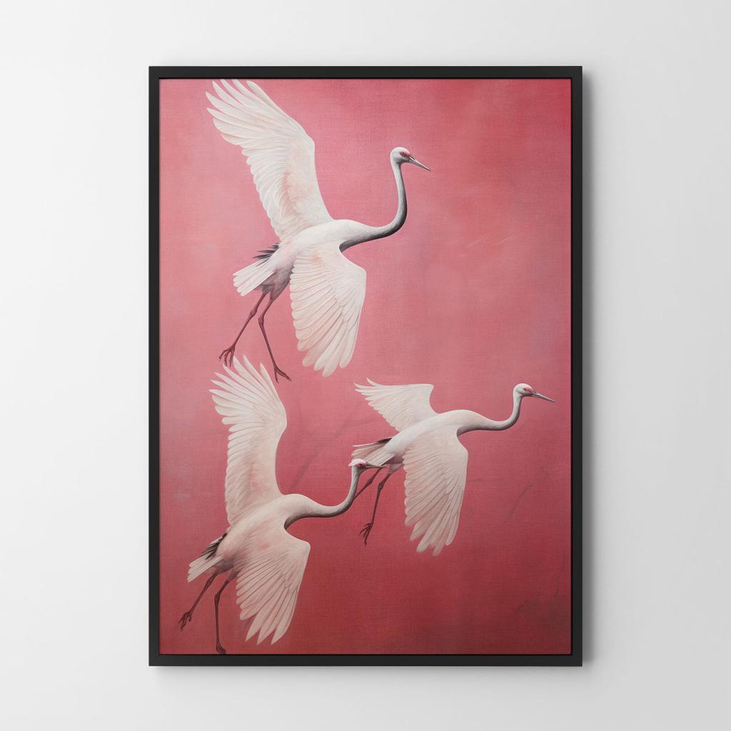 Poster Birds On a Pink Background