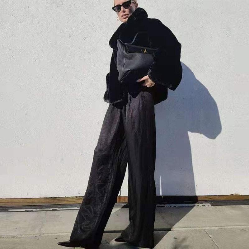 Women's White Faux Fur Oversized Coat Lapel Long Sleeve Warm Winter Jacket