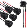 10 Pcs Mini Round Rocker Switch 12 Volt ON Off Toggle Switch with 15cm Pre-Wired 6A/250V 10A/125V Electrical Switch for Car Boat