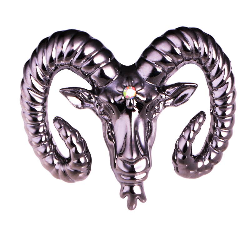 I -Remiel Fashion Retro Zinc Alloy Goat Head Brooch Male Suit Coat Badge Sheep Brooch Animal Lapel Pin Shirt Accessories For Men