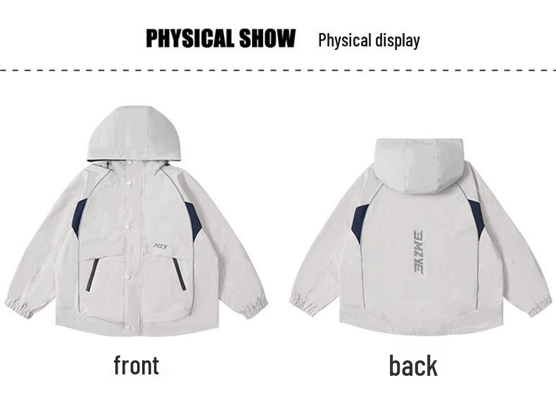 Boys' 2026 Spring Hooded Windbreaker for Outdoor Sports
