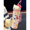 British Beloved Cartoon Large-Capacity Thermos Cup 316 Stainless Steel Travel Cup High-Looking Portable Straw Cup