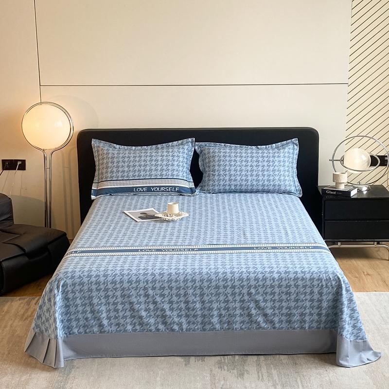 Retro Floral Pattern Bed Sheet Set 100% Cotton Bed Sheets Soft Breathable Bedspread with Pillowcases Queen Size Bedding Set