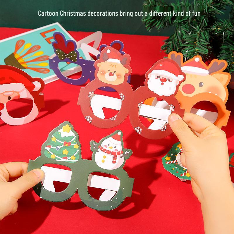 Cartoon Christmas Eyeglass Frames for Kids - Holiday Party Props & Gifts
