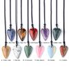 Peach-Heart Necklace Natural Stone Amethyst/Green Aventurine Pendant Necklace For Girls Women Birthday Wedding Gifts