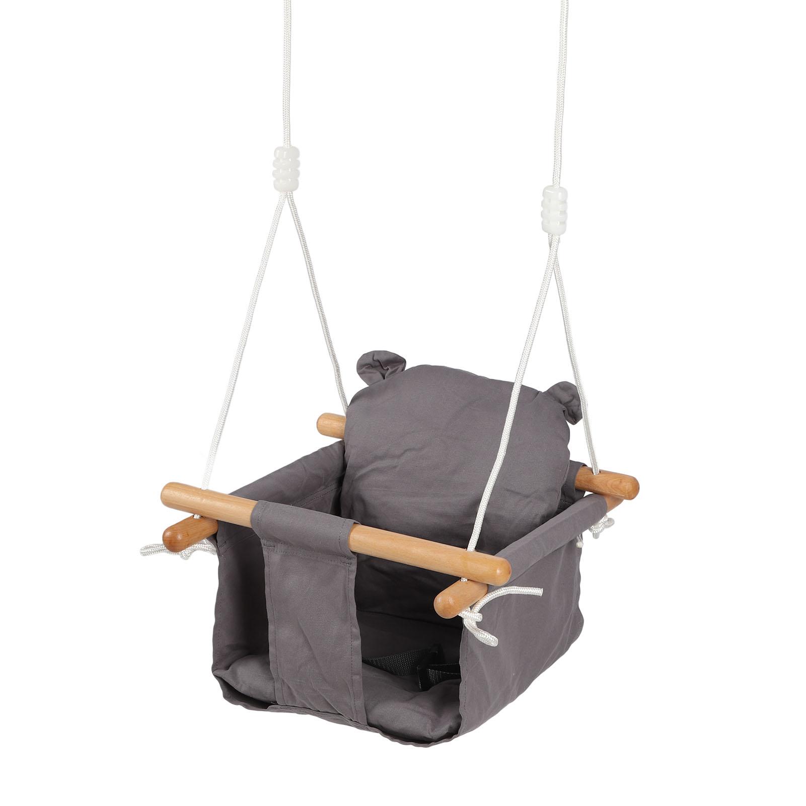 Baby Swing 55.1lb Load Bearing Wooden Hanging Baby Swing Universal Baby Hammock Swing for Indoor Outdoor