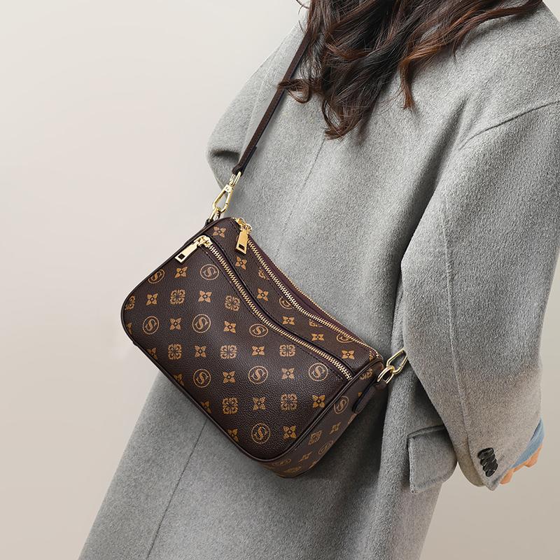 Bag Women's Bag Fashion Crossbody Bag Large Capacity Shoulder Bag Women's Bag Retro Middle-aged Mother Bag