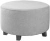 All Inclusive Round Ottoman Cover Spandex 1PC Footstool Protector Elastic Polar Fleece Footrest Slipcover For Living Room Home
