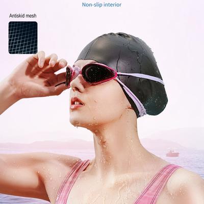 Swimming Cap Waterproof Silicone Sports Adult Long Hair Ear Protection Cap